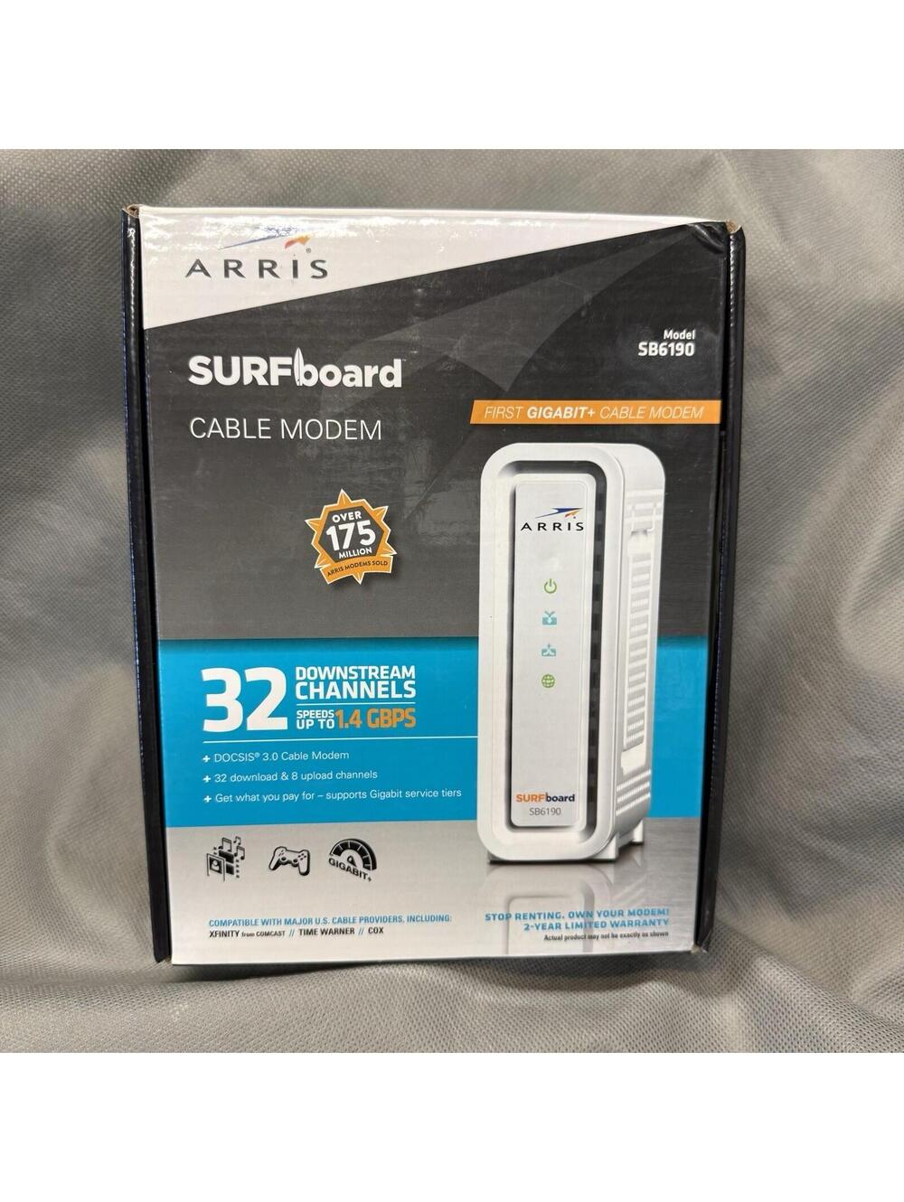 ARRIS SURFboard SB6190 32x8 DOCSIS 3.0 Gigabit Cable Modem Brand New Sealed